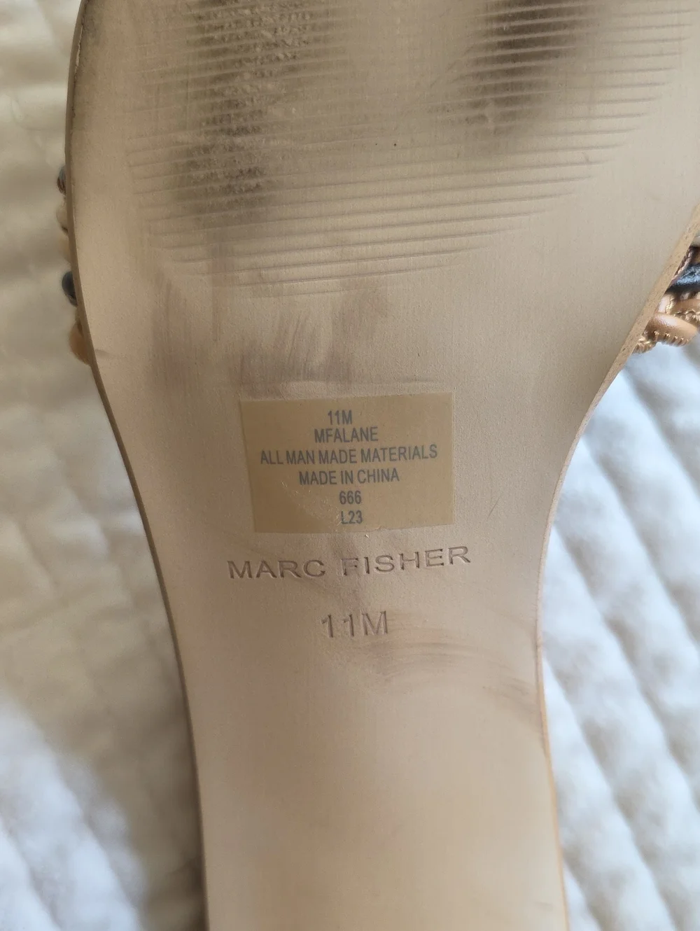 Marc Fisher Braided Multitone Slide Sandals in Tan and Black